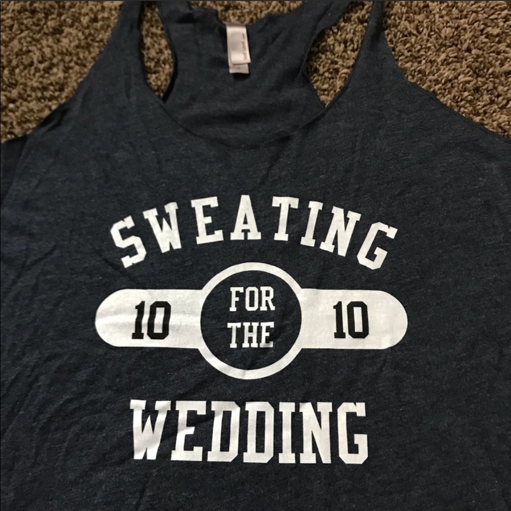Sweating for the Wedding Crossfit tank